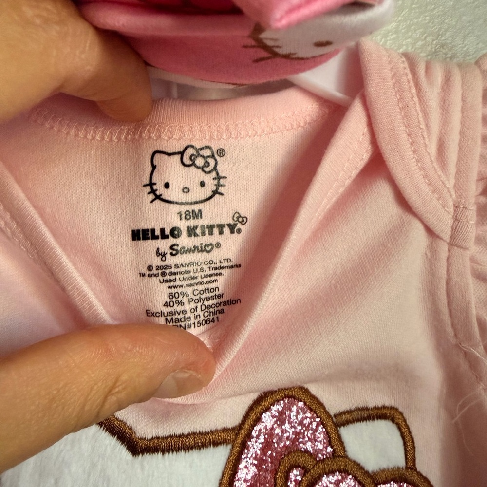 Hello Kitty Pink Glitter Onesie - Picture 2 of 2